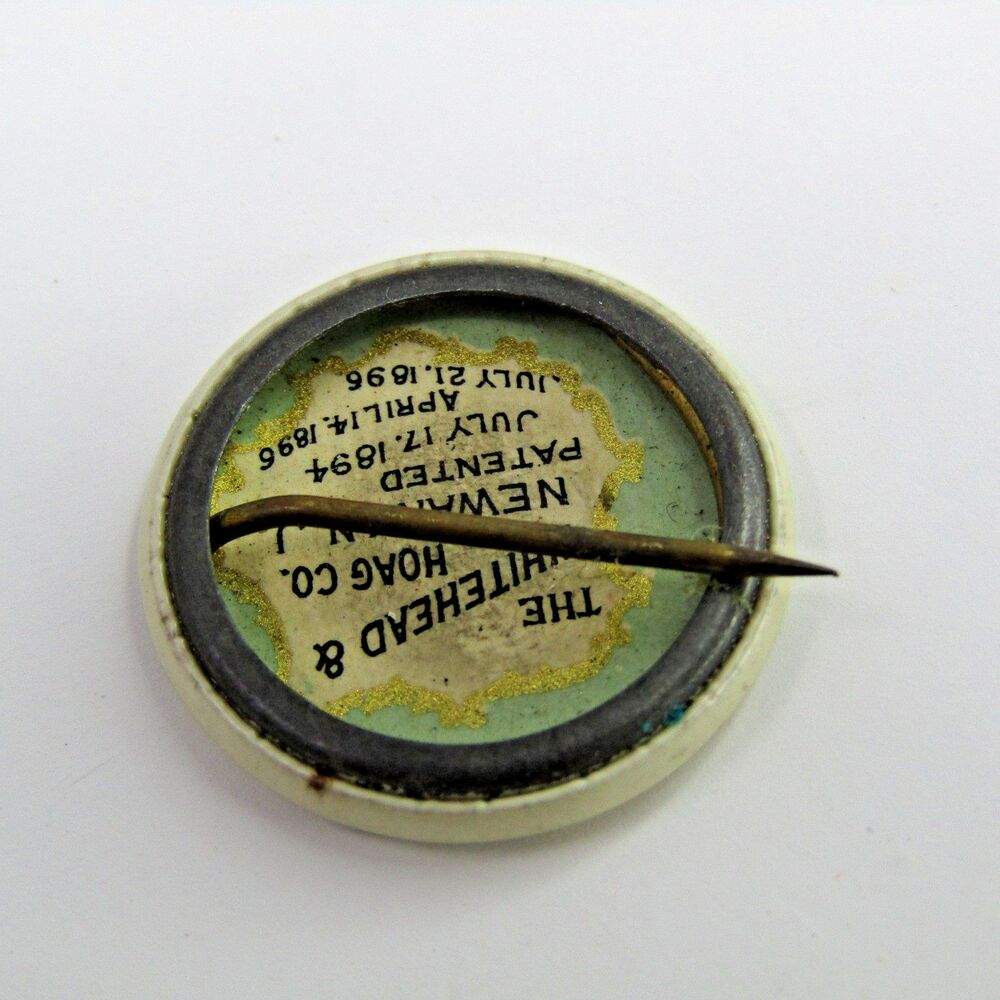 Vintage Davis Baking Powder Button 0.75" Celluloid Pin Purest Best Antique - Picture 3 of 3